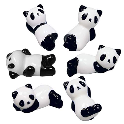 6pcs Chopstick Rest Cute Chopsticks Chopsticks Panda Pen Watercolor Brush Holder Paint - Adorable Ceramic Panda Chopsticks Rest- Rack Stand Chopstick Holder