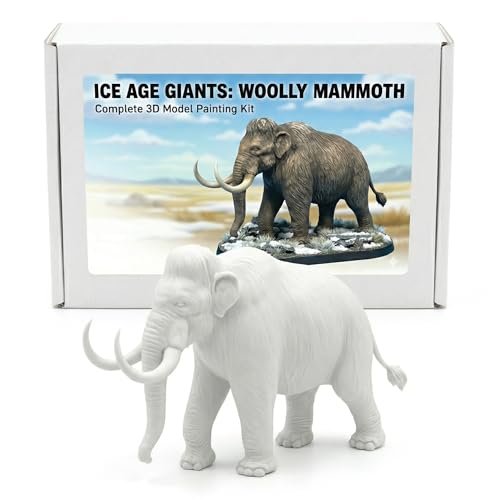 Image of Unscroo DIY 3D Model Painting Kits - Dinosaurs, Ice Age Animals & Unicorns - 3D Printed Art & Craft Hobby Gift for Kids, Teens & Adults - Return Gift Sets (Woolly Mammoth Single)