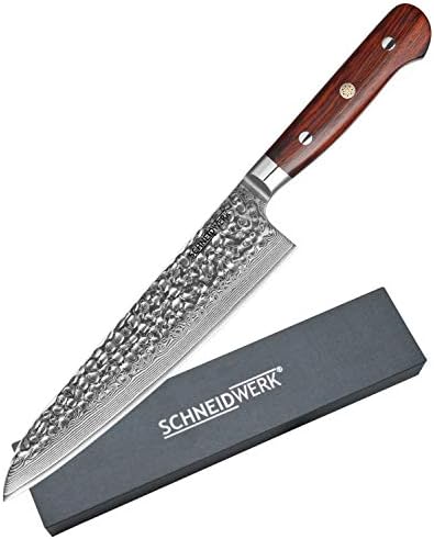 Chef-Messer Damasco, cuchillo de cocina 21 cm de longitud de la h...