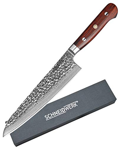 SCHNEIDWERK Chef-Messer Damasco, cuchillo de cocina 21 cm de long...