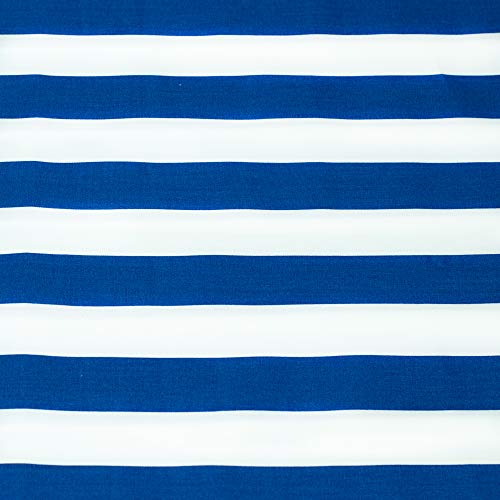 Premium Striped Cotton Fabric - 100% Soft Cotton, 58/60" Wide, Perfect for Dressmaking & Home Décor (White/Blue)