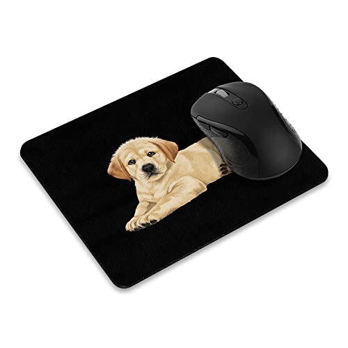 Tappetino per mouse rettangolare, antiscivolo, motivo: cucciolo di Labrador Retriever WIRESTER color crema, per casa, ufficio e scrivania da gioco