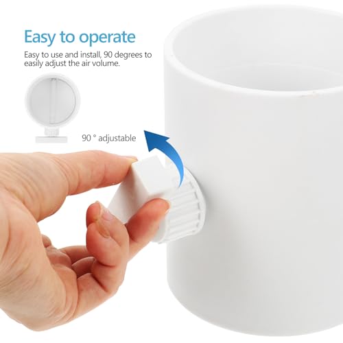 Vanne de régulation en PVC conduit de ventilation blanche ajustable pour maison