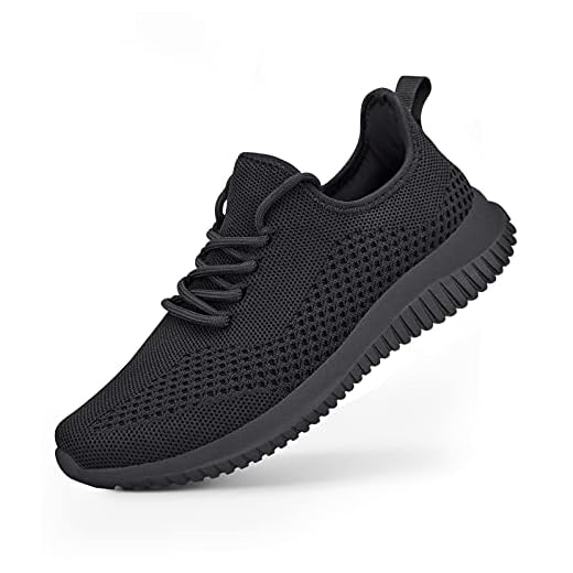 Flysocks Tênis sem cadarço para mulheres – antiderrapante academia esportes sapatos leves confortáveis caminhada tênis, 09- Tudo preto, 7.5