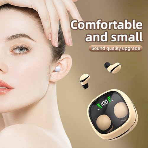 Low Profile Mini Small Invisible Earbuds Wireless Bluetooth Ear Buds for Small Ears Canals Women Kids, Flat Tiny Smallest Micro Discreet Sleep Hidden Headphones Comfortable Earbuds Wireless for Work