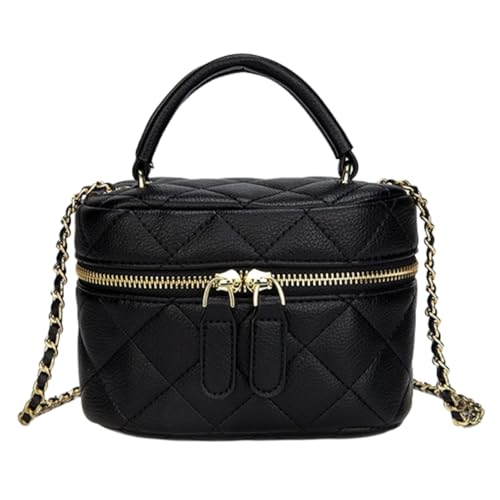 キルティング バニティバッグ レディース チェーン ショルダーバッグ ミニバッグ 小さめ 可愛い 軽量 (ブラック) - YACCYU - 商品画像