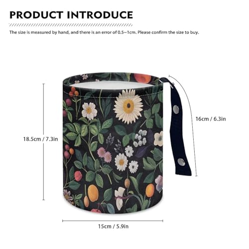Image of Floral Vehicle Trash Can Mini Bin Organizer for Back Seat, Floor, or Hanging Headrest - Car Decor Road Trip Essentials