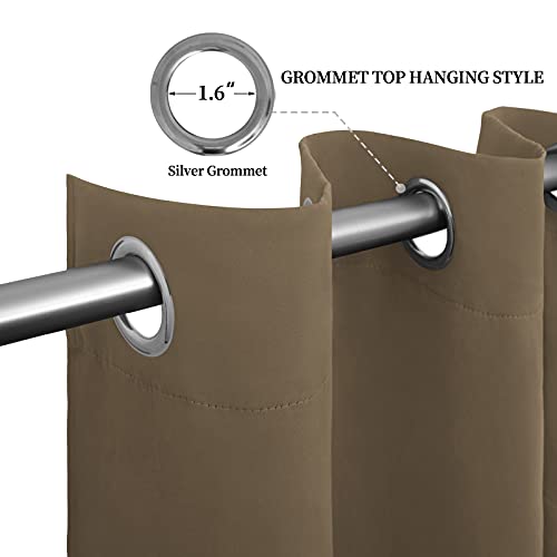 Image of Easy-Going Blackout Curtains for Bedroom, Solid Thermal Insulated Grommet and Noise Reduction Window Drapes, Room Darkening Curtains for Living Room, 2 Panels (52x46 in,Natural)