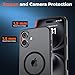 zapica Magnetic for iPhone 16 Case, [Compatible with MagSafe] [Military Grade Drop Protection] Translucent Matte Shockproof Anti-Scratch Phone Cover, Black