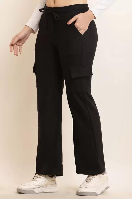 Image of Women Solid Loose Fit Knitted Cargo - Parent (BZCR9)