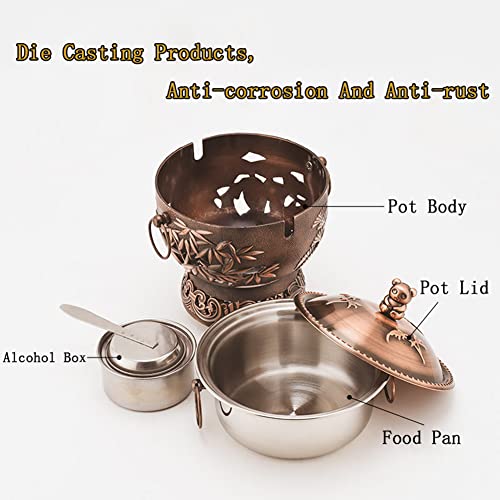 Olla tradicional china de cobre para hot pot y shabu shabu miniatura 4