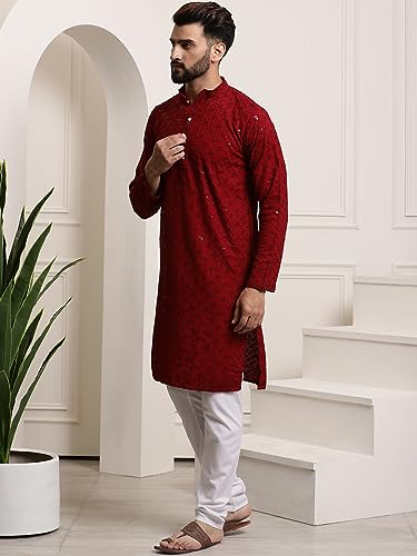 Image of SOJANYA (Since 1958 Men's Pure Cotton Sequence Kurta & Pyjama Set