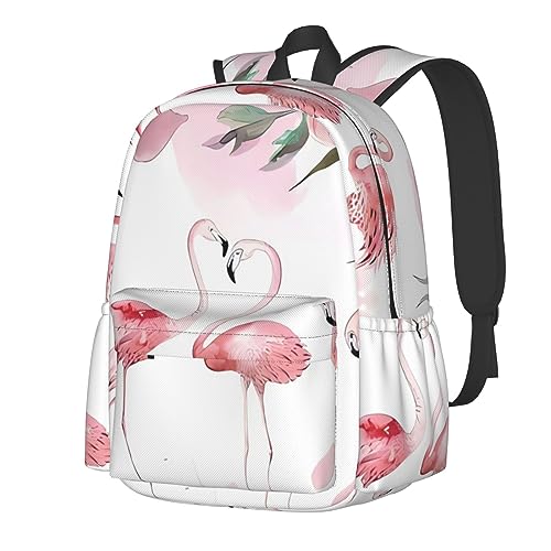 Sac à dos flamants roses imperméable noir de grande capacité pour enfant