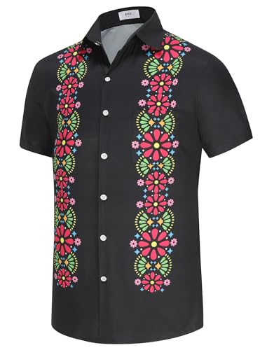 KYKU Mexico Shirt for Men Funny Beach Shirts Hawaiian Button Down Short Sleeve2