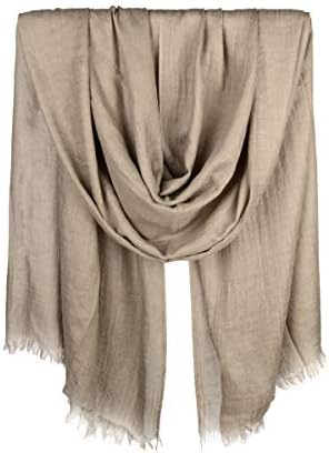 Iristide Womens Long Scarf in Solid Color, Light Weight Large Shawls Wrap for Beach Outdoor Camping Traveling Sunscreen Neckwear 75×43 inch (Khaki)
