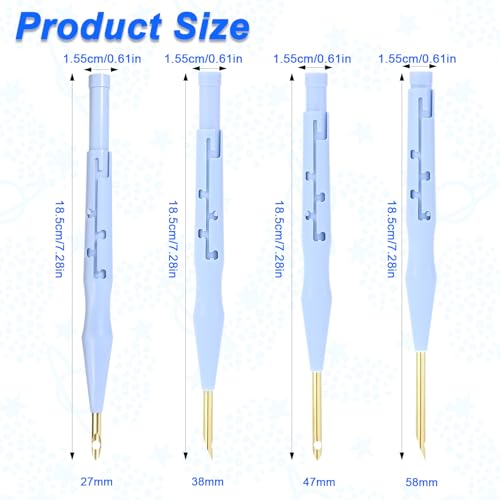 Image of 2 Pack Adjustable Felting Threader Needle Embroidery Punch Needle Pen Tool for DIY Handmade Art Crafts Embroidery Rug Stitching Applique Embellishment