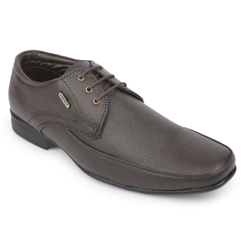 Image of Liberty Fortune H202-01 Black & Brown Formal Lacing Derby Shoes for Men with PVC Sole