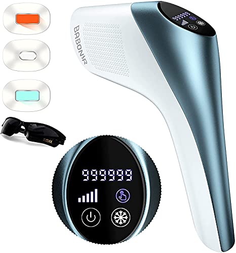 Hair Removal Device for Woman Babonir at-Home Permanent Hair Remover with 3 Different Heads Painless for Arms Legs Armpit Sensitive Skin Gift for Woman