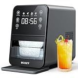 ecozy Nugget Ice Makers Countertop, 44Lbs Pebble Ice Maker, Intuitive EcoScreen & One-Touch Timer, Self-Cleaning Countertop Sonic Ice Machine with 3.5lb Pull-Out Basket, for Home/Kitchen/Office