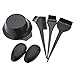 AKOAK 5 Pcs/Set Black Hair Dye Set Kit Hairdressing Brushes Bowl Combo Salon Hair Color Dye Tint DIY Tool Set Kit