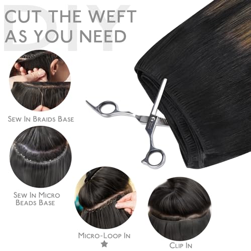 Image of WENNALIFE Sew in Hair Extensions Real Human Hair, Thick & Invisible Weft