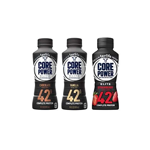 Core Power Elite High Protein Shake (42g), 3 Flavor Variety, Ready To Drink for Workout Recovery, 14 Fl Oz Bottles (Pack of 12)