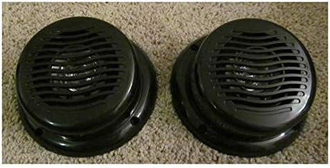 2 RV Marine Gloss Black Wavy Silver 5.25" Flush Mount Speaker UV Waterproof