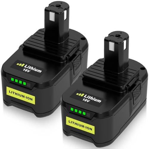 2X 5500mAh P108 Remplacement pour Ryobi Batterie 18V RB18L50 RB18L40 RB18L25 RB18L15 RB18L13 P108 P107 P104 P102 P103 Batterie D'outils avec Indicateur LED
