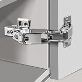 170 Degree Cabinet Hinges - 2 Pack Full Overlay Hydraulic Soft-Close Concealed Hinges for Frameless Cabinets, Lazy Susans, Corner & Folding Doors
