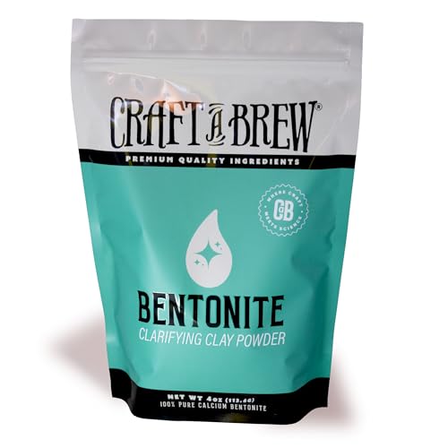 Craft A Brew - Bentonite - Fining Agent & Clarifier - Helps Prevent Cloudiness & Haze - for Better Clarity & Color - 4oz