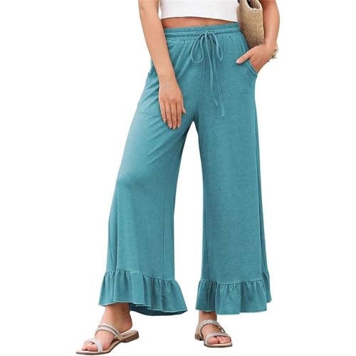 Women Wide Leg Pants Flowy Pants for Women High Waisted Loose Pant for Womens Summer with Pockets2