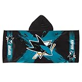 Northwest San Jose Sharks NHL Cross Out Youth Hooded Micro Fiber Towel 22 x 51 Inches