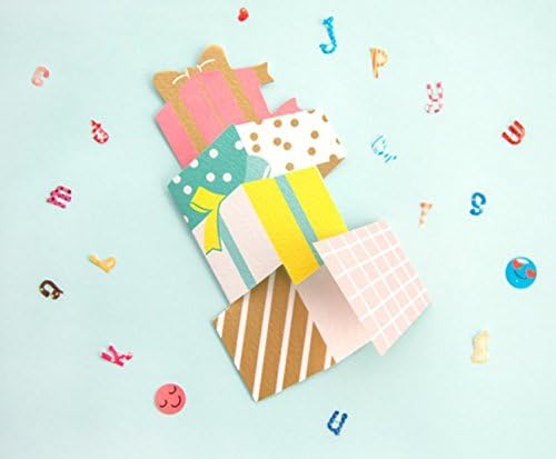 Amazon 在庫処分 Sasuga 誕生日カード メッセージカード 6枚組 パーティ ギフト アイスクリーム ケーキ クラッカー 6枚組セット グリーティングカード 文房具 オフィス用品