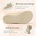 LeIsfIt Slipper Boots for Women Wide Warm House Shoes Non-slip Diabetic Winter Shoes Adjustable Bootie Slippers for Indoor & Outdoor, Beige Size 10