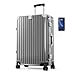 Alphasac Handgepäck Koffer Luggage 66x44x26.5 cm, Mittel(M) Reisekoffer Hartschalenkoffer Suitcase mit 4 Rollen 65L, Leicht Koffer & Trolleys Polycarbonat und Aluminium, TSA Schloss, Dunkelgrau