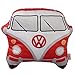 Puckator Pluszowa czerwona poduszka w kształcie samochodu VW Volkswagen T1, dekoracja domu lub akcesoria samochodowe 28 x 29 x 10 cm poduszka ze zintegrowanym wypełnieniem