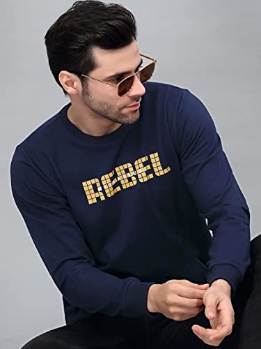 Image of Rigo Fleece Printed Round Neck Sweatshirt for Men | Full Sleeves Sweatshirt for Men | Casual Wear & Stylish Sweatshirts for Men