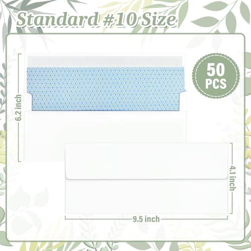 Image of Mulbozy 50Pcs #10 Envelopes Letter Size Windowless Self Seal Security