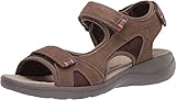Clarks Women's Saylie Spin Sandal, Olive Suede/Textile Combi, 65 M US