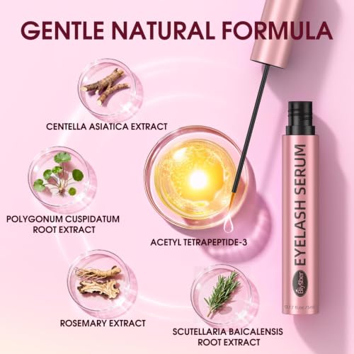Image of Lash Serum for Eyelash Growth: Advanced Eyelash Growth Serum with Multi-Peptide, Vegan Lash Boost Enhancer for Sensitive Eyes, Thicker Formula for Longer, Fuller Looking Lashes