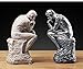 LECMACY Thinker Statue in Premium Cold Cast Retro Bronze- 9.64-Inch Premium Grade Collectible Figurine Design Rodin's The Thinker Inspired Decorative Statue, 5.51''Lx4.13''Wx9.64''H (Silver)