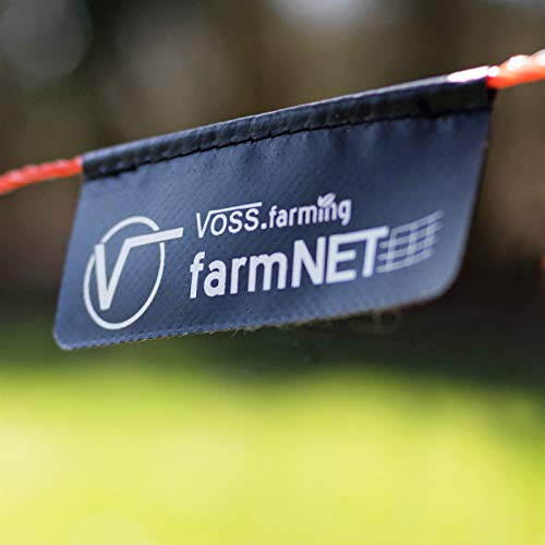 VOSS.farming Premium Schafnetz farmNET 50m 108cm Orange 2 Spitzen 14 Pfähle Schafzaun Elektronetz