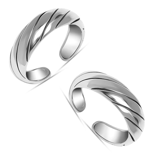 Image of TRUESILVER ACPL 925 Sterling Silver BIS Hallmarked Toe Ring for Women | Adjustable Open Band |Hypoallergenic, Elegant & Comfortable Jewellery Gift for Mom, Anniversary, Birthday & Wedding