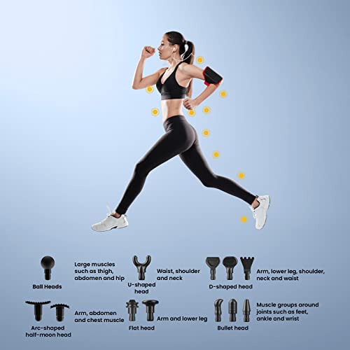 Massage Gun, Deep Tissue Percussion Massager For Pain Relief, Super Quiet Portable Body Relaxation Electric Muscle Massage Gun With 12 Attachment 30 Speed #TOP5