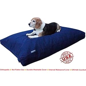 Dogbed4less-Large-Memory-Foam-Dog-Bed-Pillow-with-Orthopedic-Comfort-Waterproof-Liner-and-Washable-Durable-Pet-Bed-Denim-Cover-41X27-Blue - Cucciolini Doodles Dogbed4less-Large-Memory-Foam-Dog-Bed-Pillow-with-Orthopedic-Comfort-Waterproof-Liner-and-Washable-Durable-Pet-Bed-Denim-Cover-41X27-Blue
