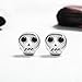 Tiny Skull Stud Earrings for Women Men 925 Sterling Silver Black Crystal Eye Devil Ghost Studs Tragus Hypoallergenic Fashion Punk Post Pin Unisex Halloween Gifts
