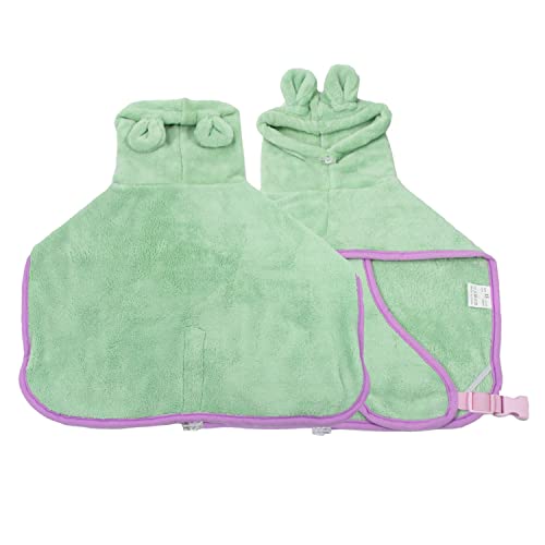 BT Bear Dog Bathrobe,Super Absorbent Dog Quick Drying Microfiber Coat Hooded Bath Towel for Puppy Small Medium Large Dogs(XL,Green) - Image 2