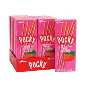 Glico Pocky Biscuit Sticks with Strawberry Cream, 1.41-Ounce Boxes (Pack of 20)