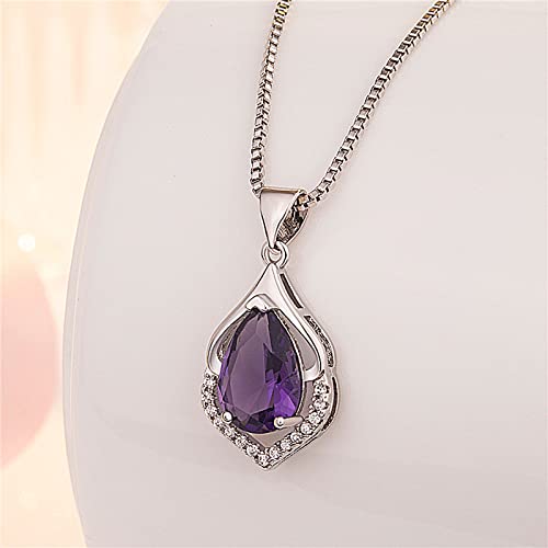Collier en argent 925 pour femmes avec pendentif améthyste - 2