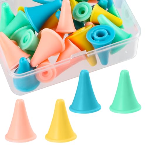 32 Pcs Knitting Needle Stoppers Colorful Knitting Needles Point Protectors Knitting Needles Cap Knitting Accessories Knit Needle Tip Covers Stoppers for Knitting Sewing DIY Project